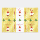 Feuille De Papier Cadeau Cute Funny Elegant Rudolph Santa Personalized Xmas (Devant 3)