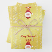 Feuille De Papier Cadeau Cute Funny Modern Rudolph Santa Personalized Name  (En situation)