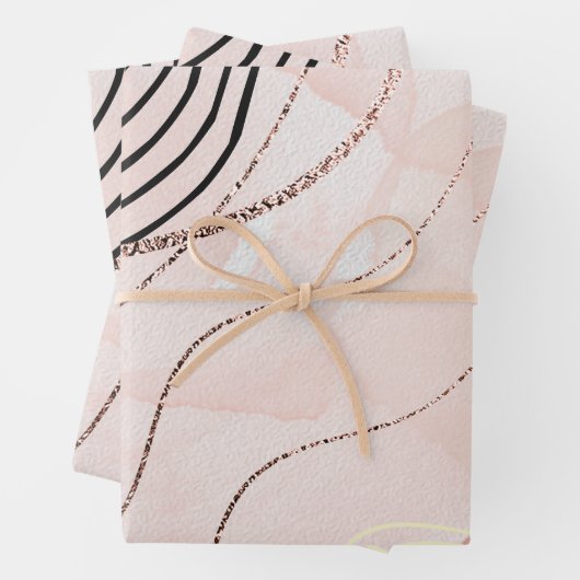 Feuille De Papier Cadeau Cute Girl Rose Bohême Rose Gold Design (En situation)