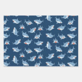 Feuille De Papier Cadeau Cute Great White Sharks Motif Océan (Devant 3)