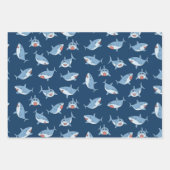 Feuille De Papier Cadeau Cute Great White Sharks Motif Océan (Devant 2)