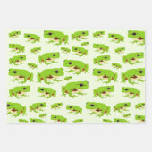 Feuille De Papier Cadeau Cute Green Tree Frog Motif (Devant)