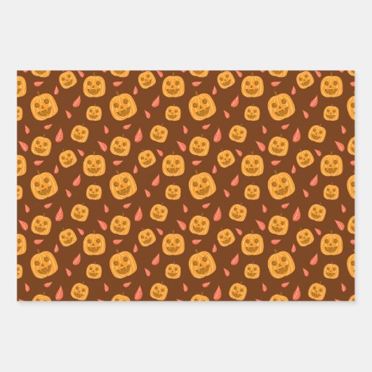 Feuille De Papier Cadeau Cute Halloween Pattern Wrapping Paper Sheet Sets. (Devant 3)