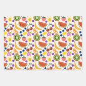 Feuille De Papier Cadeau Cute Hand-drawn Doodle Fruits Seamless Pattern (Devant 3)
