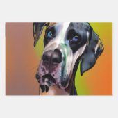 Feuille De Papier Cadeau Cute Harlequin Great Dane (Devant 3)