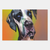 Feuille De Papier Cadeau Cute Harlequin Great Dane (Devant 2)