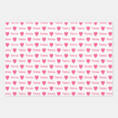Feuille De Papier Cadeau Cute Hearts Pattern Individually Personalized  (Devant 3)