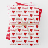 Feuille De Papier Cadeau Cute Hearts Pattern Individually Personalized  (En situation)
