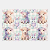 Feuille De Papier Cadeau Cute Highland Cow Easter Spring (Devant)