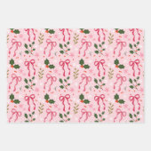 Feuille De Papier Cadeau Cute Holly and Bow Wrapping Paper (Devant 2)