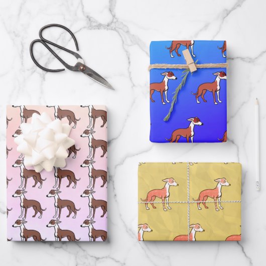 Feuille De Papier Cadeau Cute Italian Greyhound Image (Recto)