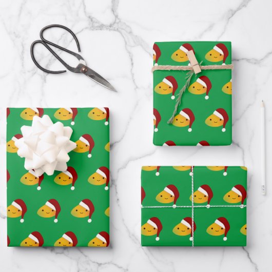 Feuille De Papier Cadeau Cute Kawai Christmasi Mango (Recto)