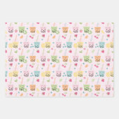 Feuille De Papier Cadeau Cute Kawaii Bubble Tea pastel motifs (Devant 2)