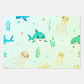 Feuille De Papier Cadeau Cute Kawaii Pastel Ocean Animaux (Devant 3)