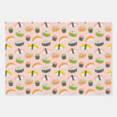 Feuille De Papier Cadeau Cute Kawaii Sushi et points (Devant)