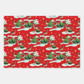 Feuille De Papier Cadeau Cute Kitschy Retro Christmas Reindeer (Devant 2)