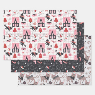 Feuille De Papier Cadeau Cute Kitties Kittens Colorée Jouer Chat Vacances