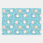 Feuille De Papier Cadeau Cute Kitty Chat Motif Whimsical (Devant 2)