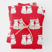 Feuille De Papier Cadeau Cute Kitty Couple (En situation)