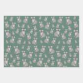 Feuille De Papier Cadeau Cute Koala Eucalyptus Motif vert (Devant 3)