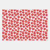 Feuille De Papier Cadeau Cute Leopard Hearts Motif Saint Valentin (Devant)