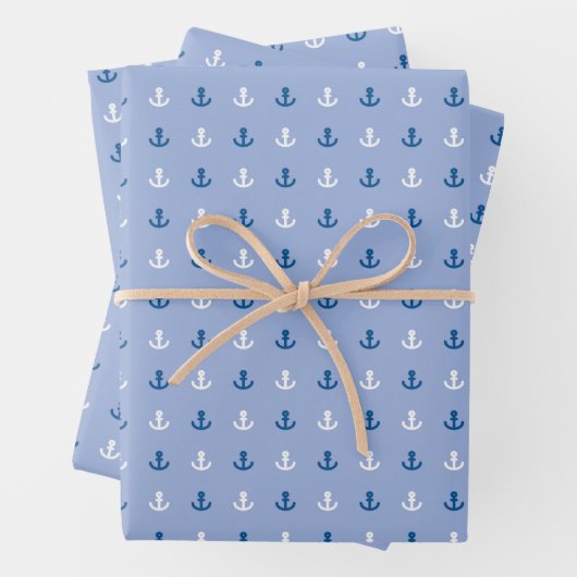 Feuille De Papier Cadeau Cute Little Anchor Pattern (En situation)