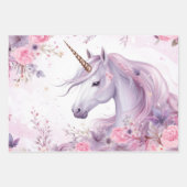 Feuille De Papier Cadeau Cute Magique Unicorne (Devant 3)
