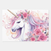 Feuille De Papier Cadeau Cute Magique Unicorne (Devant)