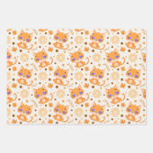 Feuille De Papier Cadeau Cute Méditer Chat Orange (Devant)