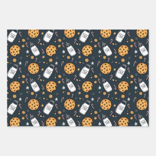Feuille De Papier Cadeau Cute Milk and Cookies Gift Wrap (Devant)