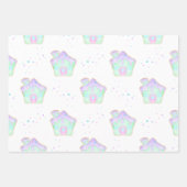 Feuille De Papier Cadeau Cute Mint Enfants Noël Gingpain Maison de vacances (Devant 2)