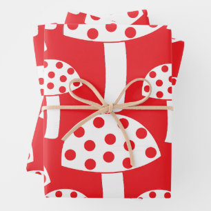 Feuille De Papier Cadeau Cute moderne rouge blanc Motif de champignons