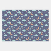 Feuille De Papier Cadeau Cute Moon Star Cloud Motif (Devant 3)