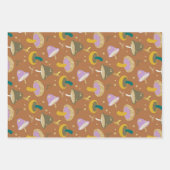 Feuille De Papier Cadeau Cute Motif champignons Automne Parties scintillant (Devant)