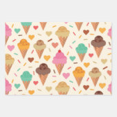 Feuille De Papier Cadeau Cute motif de cône de crème (Devant 3)