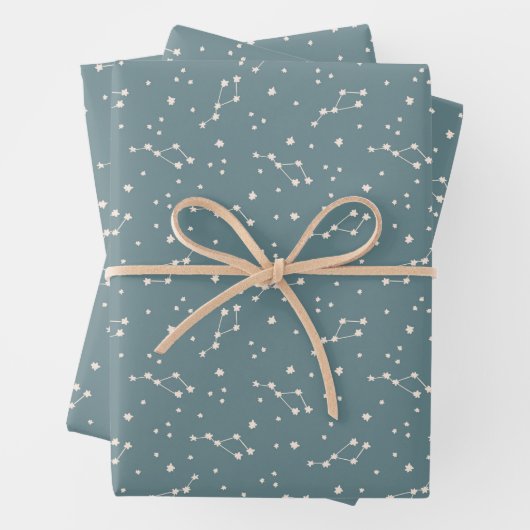Feuille De Papier Cadeau Cute Motif Sky Constellation (En situation)