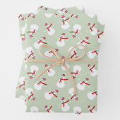 Feuille De Papier Cadeau Cute Motif Snowman  (En situation)