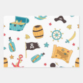 Feuille De Papier Cadeau Cute Nautical Girl Pirate (Devant 2)