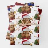 Feuille De Papier Cadeau Cute ours Père Noël (En situation)