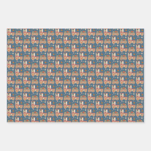 Feuille De Papier Cadeau Cute pain d'épices Noël Festif Motifs (Devant)