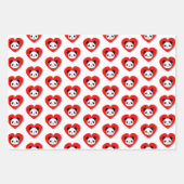 Feuille De Papier Cadeau Cute Panda Bear Dans Le Coeur Rouge (Devant 3)