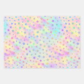 Feuille De Papier Cadeau Cute, Pastel, Coeur Holographique, Étoile et Carré (Devant 3)
