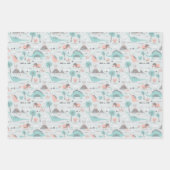 Feuille De Papier Cadeau Cute Pastel Dinosaur Motif (Devant)