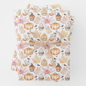Feuille De Papier Cadeau Cute Pastel Éffrayant Cupcakes Motif Halloween (En situation)