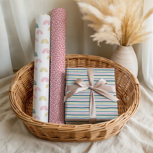 Feuille De Papier Cadeau Cute Pastel Gender Neutral Baby Shower Pattern 