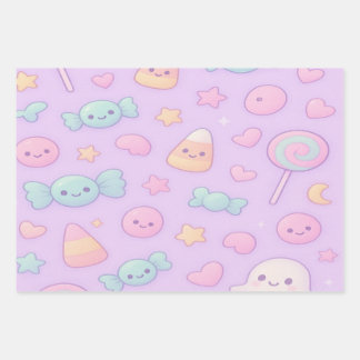 Feuille De Papier Cadeau Cute Pastel Ghost Halloween,