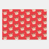 Feuille De Papier Cadeau Cute Pastel Reindeer Head (Devant 2)