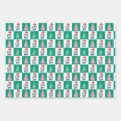 Feuille De Papier Cadeau Cute Penguin Père Noël Joyeuse fête de Noël (Devant)