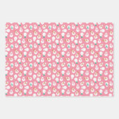 Feuille De Papier Cadeau Cute Penguin & Snowman Rose & Turquoise (Devant 3)