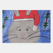 Feuille De Papier Cadeau Cute Père Noël Bunny (Devant)